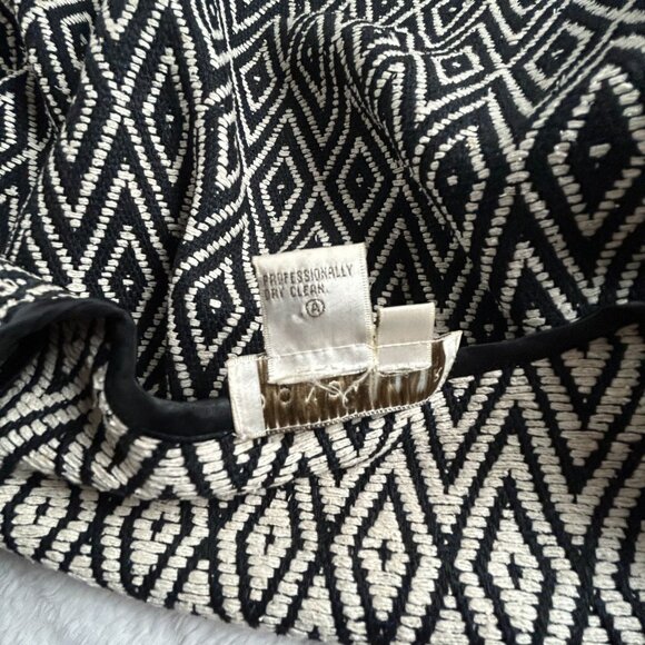 Doncaster Womens Diamond Pattern Textured Silk Blazer Jacket Size 4 Open Front - Picture 4 of 7